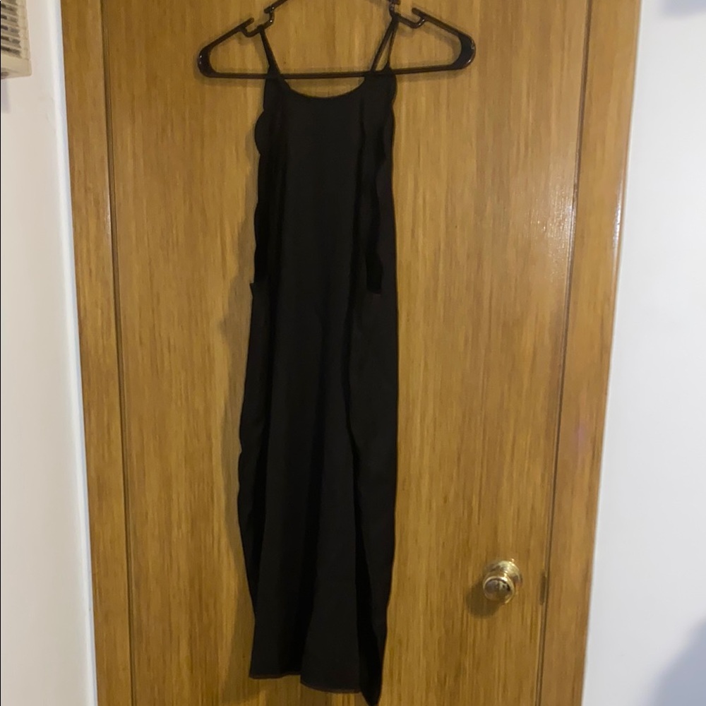 SHEIN Black Spaghetti Strap Maxi Sundress